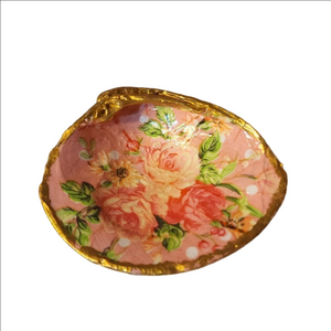 DECOUPAGE ROSES CLAM SHELL 